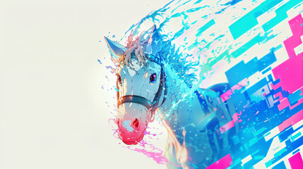 カラフルな馬