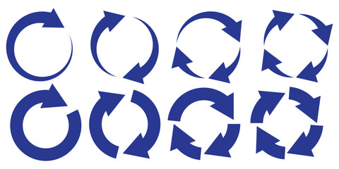 Circular arrows icon. A set of arrows arranged in a circle. Update, Reboot, Refresh, Reload icon. Vector clipart.