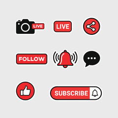 Modern YouTube Social Media Icon Collection Set