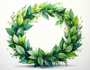 Fototapeta premium リース型の葉 AI生成素材