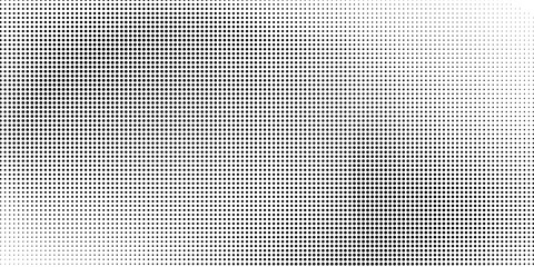 Halftone gradient. Dotted gradient, smooth dots spraying and halftones dot background seamless horizontal geometric pattern vector template set