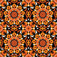Autumn themed abstract floral pattern