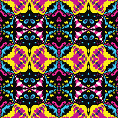 Abstract Neon Psychedelic Seamless Pattern