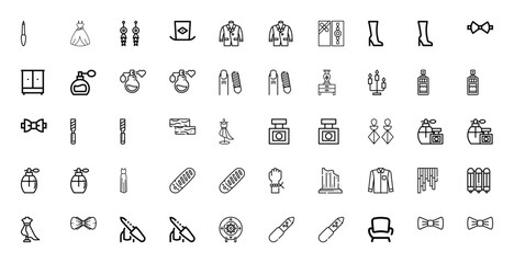 Collection of Fashion and Beauty Icons: Clothing, Accessories, and Cosmetics