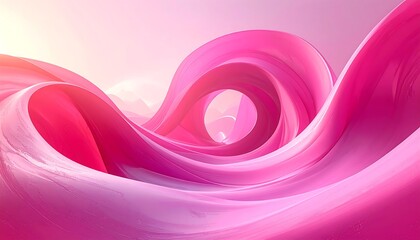 Abstract pink wave background with smooth gradient and dynamic shapes