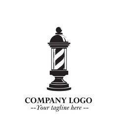 Black and White Barbershop Logo in Classic Vintage Vector Design for Modern Grooming and Style