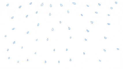 雨t171-0,Hand drawn blue water drop pattern on white background