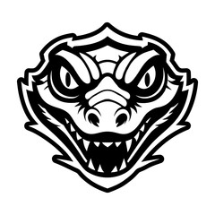 Glyph style icon showing an alligator symbol