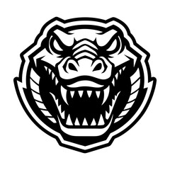 A solid style icon depicting an alligator face