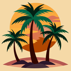 palm trees silhouette