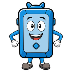 funny cartoon android with megaphone