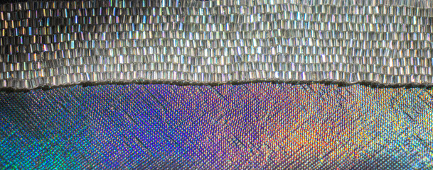 close up of a blue and white background