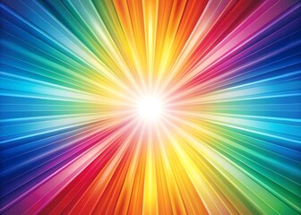 Vibrant rainbow burst of light radiating from a central bright star