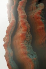 Striking wood grain abstract with orange and teal hues, sunlit textured surface, weathered organic pattern, natural material close-up