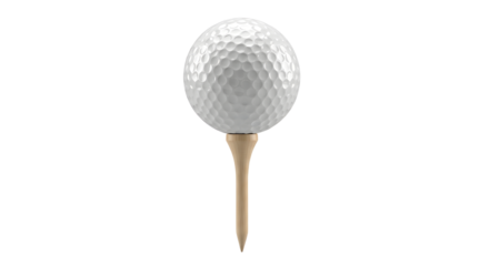 Golf Tee with Golf Ball on White Background