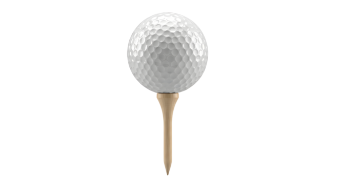 Golf Tee with Golf Ball on White Background