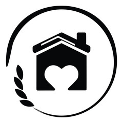 House icon with beautiful circle. Vector illustration.