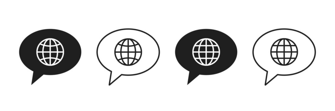 Global communication and language icon. International dialogue icon