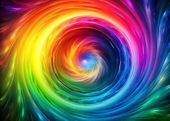 Vibrant rainbow swirl vortex of light and color