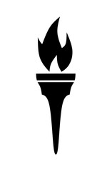 fire torch icon vector on white background