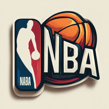 Dynamic NBA basketball league logo showcasing professional sports, athletic competition, team spirit, game excitement, championship, arena action, sports branding, and fan engagement