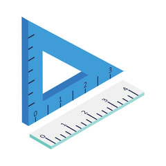 Set Square Isometric vector Illustration 