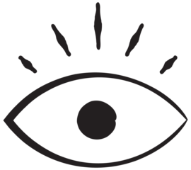 Simple Black And White Eye Symbol On Transparent Background