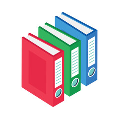 Office Files Isometric vector Illustration 