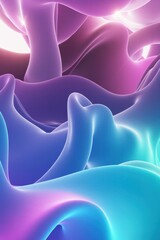 Abstract Wavy Gradient Colors Smooth Flows Soft Curves Vibrant Background Digital Art Liquid Movement Design