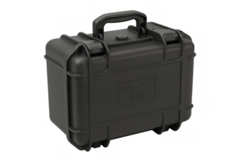 Black rugged waterproof equipment case for protection