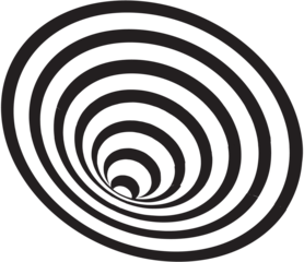 Black Concentric Circles on Transparent Background