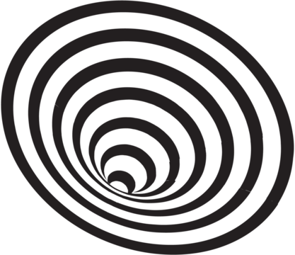Black Concentric Circles on Transparent Background - Powered by Adobe