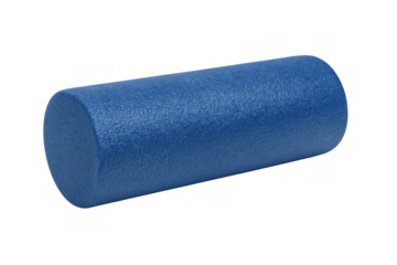 Blue foam roller for muscle recovery and fitness
