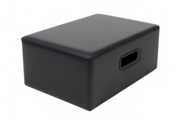 Black pilates reformer box for fitness exercises