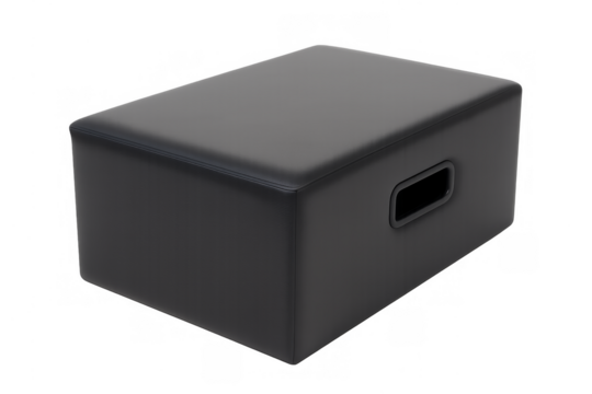 Black pilates reformer box for fitness exercises