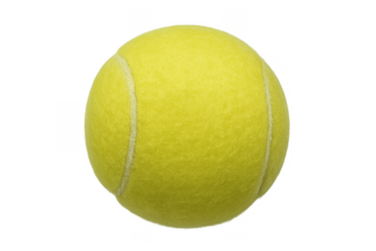 Yellow tennis ball isolated on transparent background