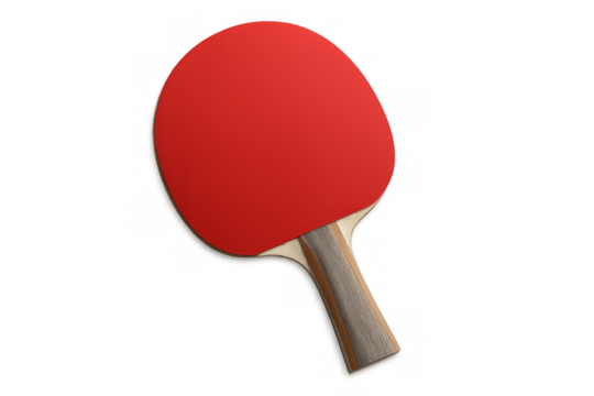 Red ping pong paddle with transparent background