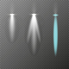 Set of 3 glowing neon objects, vector illustration