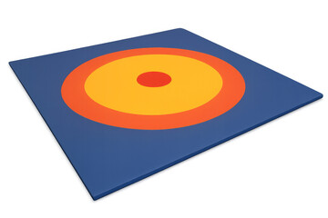 Fototapeta premium Blue wrestling mat with target on transparent background