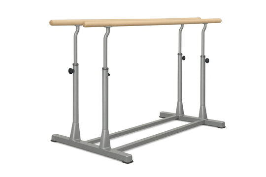 Parallel bars gymnastics equipment on transparent background