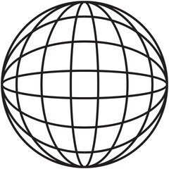 Geometric Outline Of A Globe With Transparent Background
