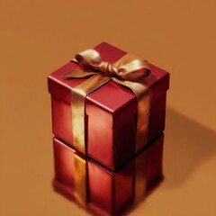 gift box on red background