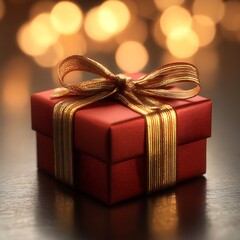 gift box on red background