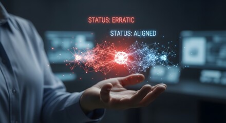 Erratic Aligned Status Synchronization Futuristic Interface Data Analysis Advanced System