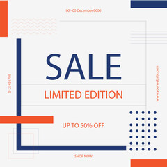 Illustration sale banner template design, Big sales special offer. end of season party background Free