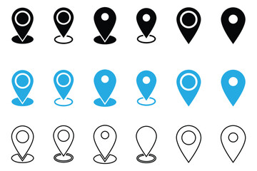 address location pin sign, location map pin icon symbol vector illustration