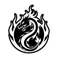 Collection of Glyph Style Dragon Logos 

