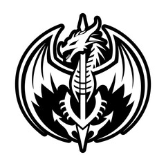 Collection of Glyph Style Dragon Logos 

