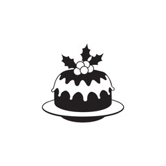 Holiday Cake Silhouette Vector