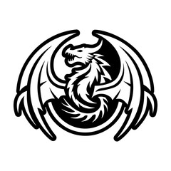 Fototapeta premium Collection of Glyph Style Dragon Logos